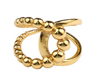 Vintage Cross Bead Ring for Women in Silver