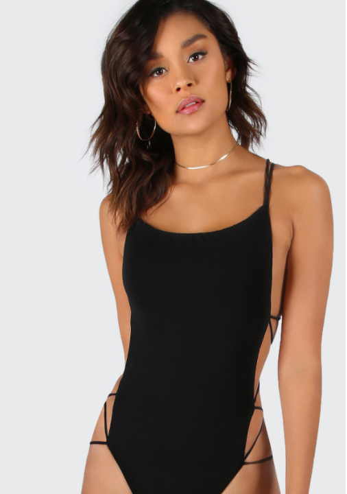Backless Strappy One-Piece Swimsuit
