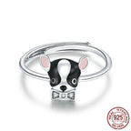 Silver Cute Dog Ring for Men and Women