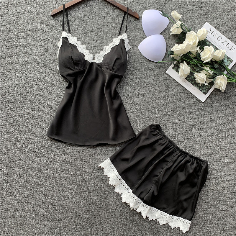 Women's Silk Cami Pajama Set with Shorts (Sweet Style)