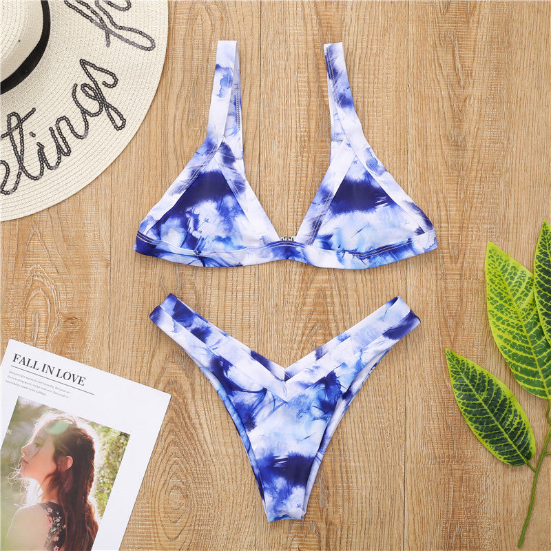 Triangle Cup High-Cut Bikini Set