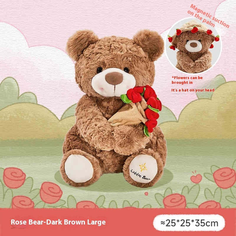 Rose Bouquet Teddy Bear Plush | Home Decor