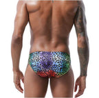 Men's Tropical Leopard Print Swim Briefs
