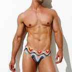 Men's Colorful Chevron Wave Swim Briefs