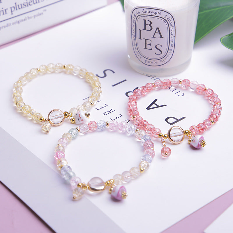 Trendy Summer Cat's Eye Crystal Bracelet for Girls