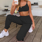 Women's Sporty Casual Set with Harem Pants and Tank Top
