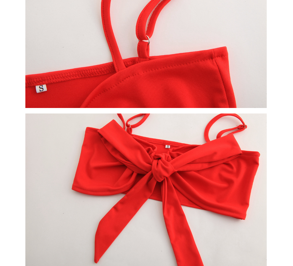 Women's Tie-Front Crop Top and Ruffle Swim Skirt Set