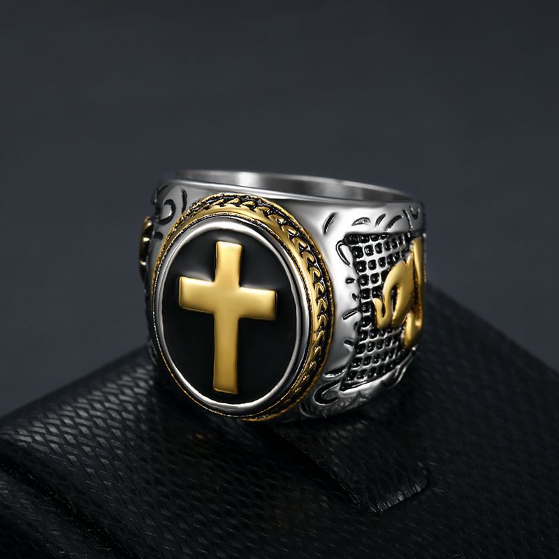Men's Titanium Steel Hip Hop Ring - God Hand Design | Christian Jewelry