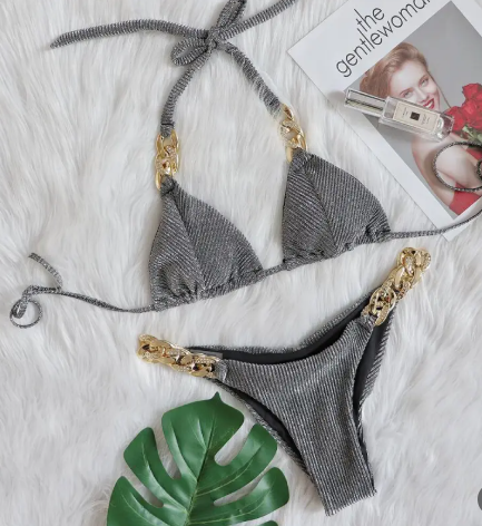 Gold Chain Triangle Bikini Set