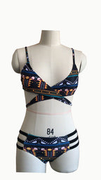 Aztec Cross-Front Bikini Set