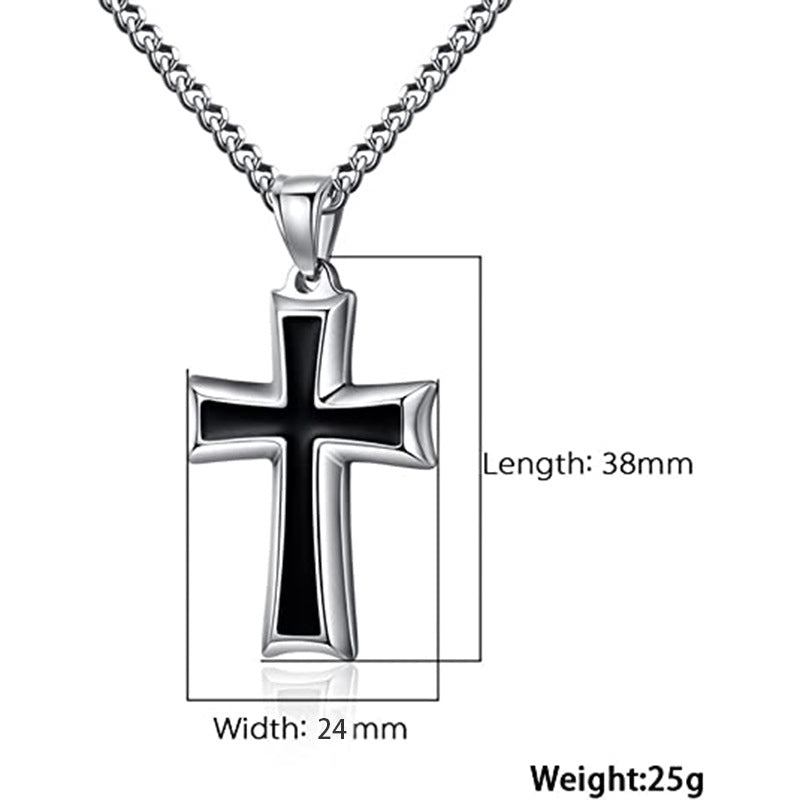 Minimalist Stainless Steel Cross Pendant Necklace | Christian Jewelry