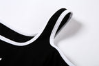 Crop Top T-Shirt with Shoulder Letter Print by PUNKT