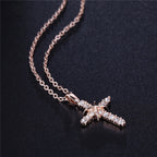 Fashion Cross Pendant Necklace with Zirconia Accents | Christian Jewelry