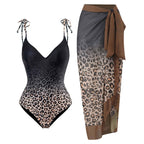 Leopard Print Sheer Beach Sarong Cover-Up