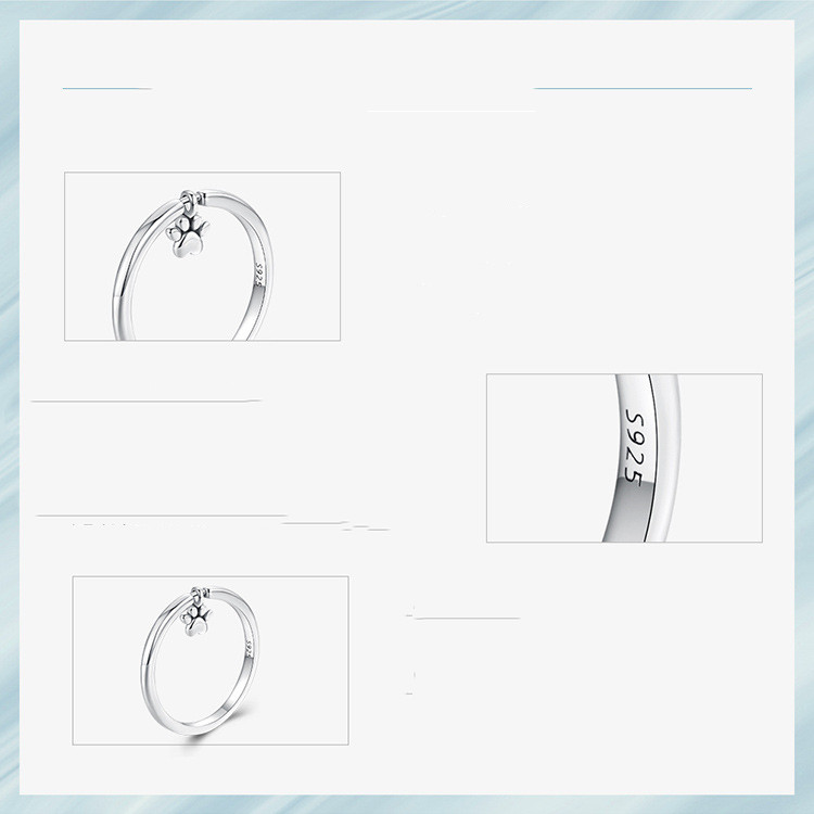 Simple And Lovely Animal Dog Paw Print Movable Ring | Jewelry