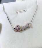 Creative Dachshund Dog Necklace with Zirconia Stones