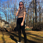 Summer Plaid Crop Top with Button Closure for Women