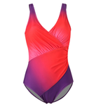 Plus Size Ruched Surplice One-Piece Swimsuit