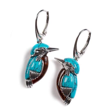 Vintage Bohemian Kingfisher Bird Earrings for Women | Jewelry