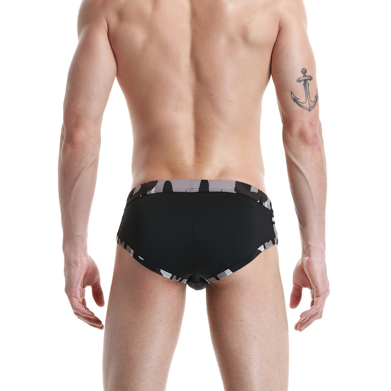 Mens Swim Briefs with Camo Waistband