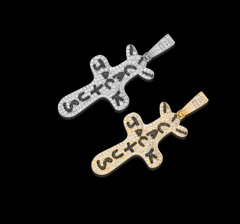 Hip Hop Jewelry with Zircon Pendant Cross Necklace