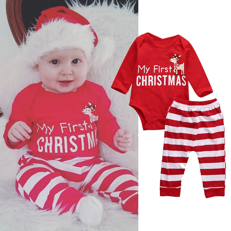 2019 New Children's Christmas Bodysuit Set