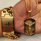 Stainless Steel Jesus Cross Pendant with Prayer Necklace | Christian Jewelry