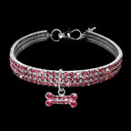 3-Row Rhinestone Pet Necklace for Small Dogs and Cats