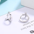Silver Cross Hoop Earrings for Men and Women