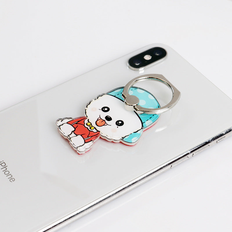 Creative Cartoon Husky Dog Bone Phone Case with Ring Stand