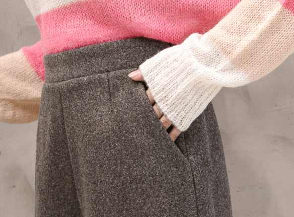 Thick Women's Wool Shorts, High-Waisted Fit for Fall