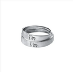 Personalized Cute Kitten Adjustable Couple Rings | Jewelry