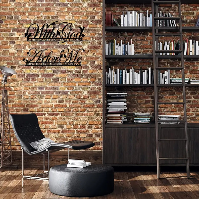 Metal Wall Sign: "With God All Things Are Possible" Decor | Christian Home Decor