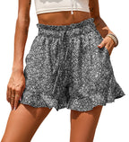 Women's Casual Chiffon Print Pocket Shorts