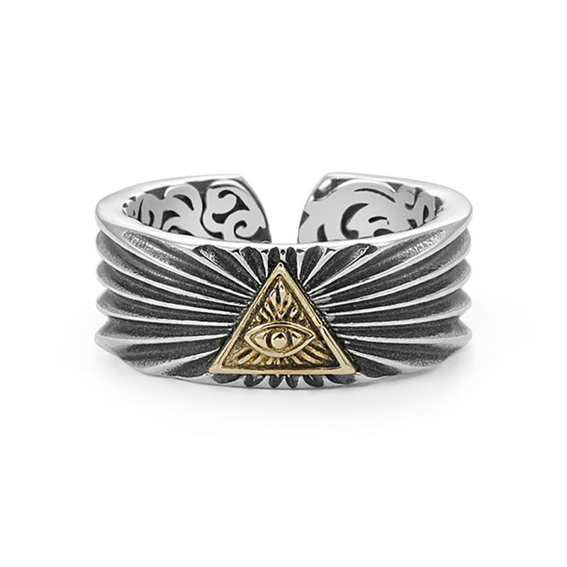 Men's Vintage God Eye Ring with Open Design | Jewelry