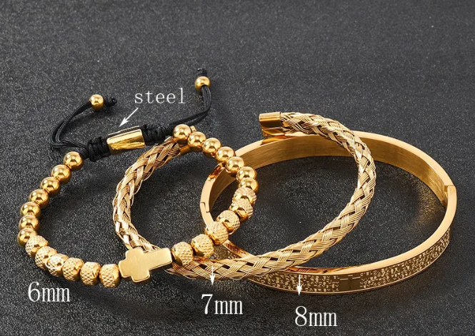 Steel Cross Adjustable Bracelet