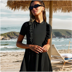 Black Swim Dress with Shorts Set