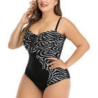 Plus Size Printed Ruched One-Piece Swimsuit