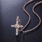 Fashion Cross Pendant Necklace with Zirconia Accents | Christian Jewelry
