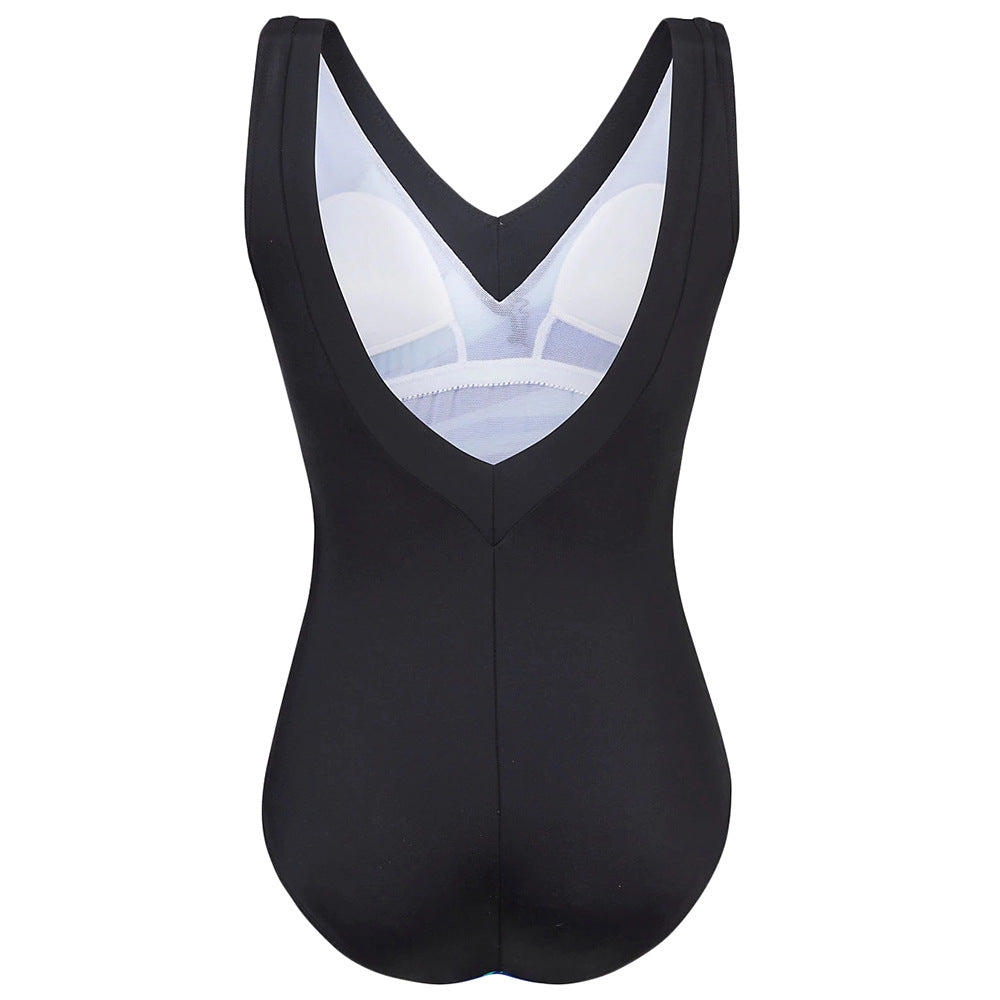 Plus Size V-Neck One-Piece Swimsuit