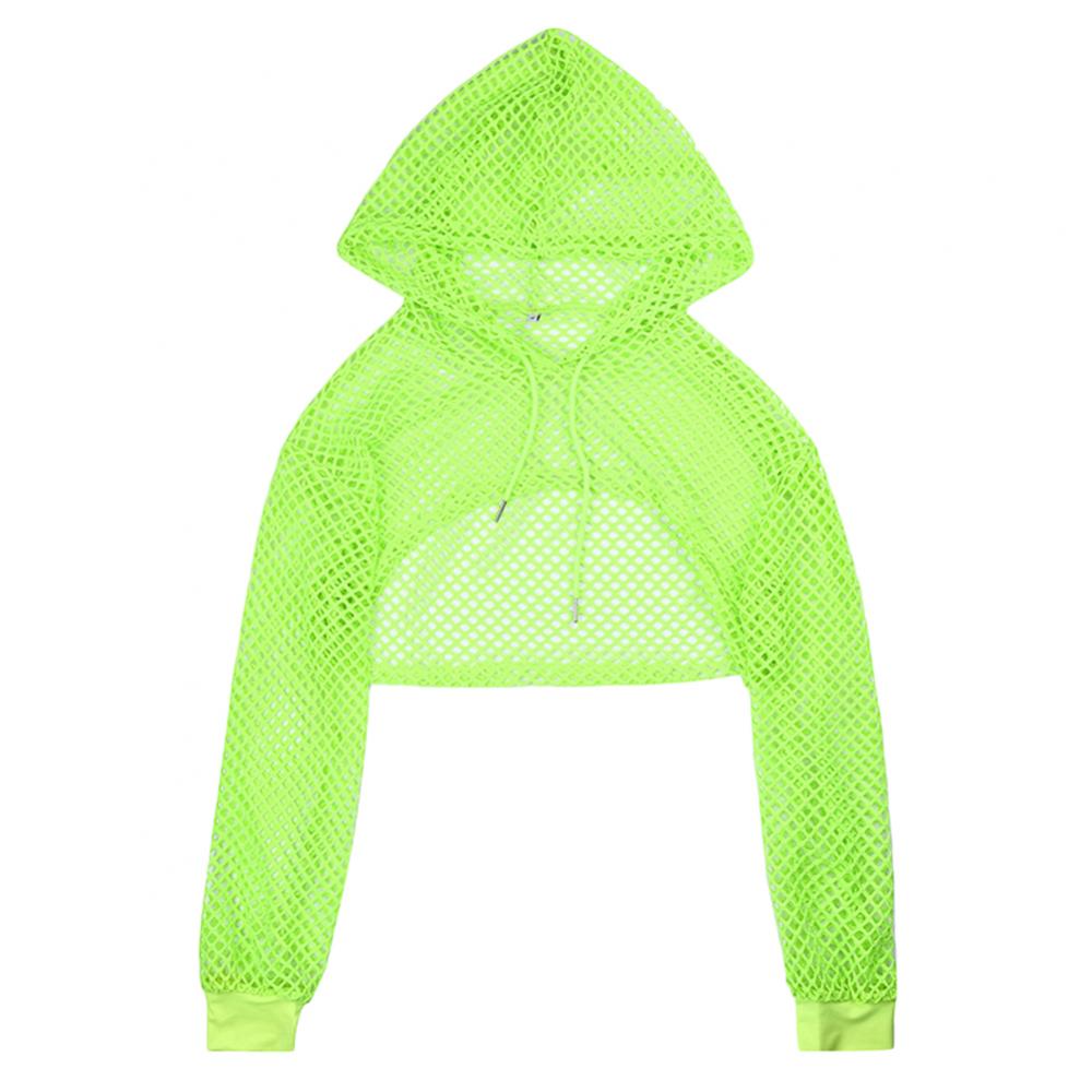 Casual Oversize Fishnet Crop Hoodie Tank Top for Women | Streetwear