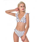 Polka Dot Ruffle Bikini Set
