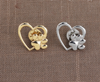 Heart Paw Hollow Brooch - Dog Paw Love Pin