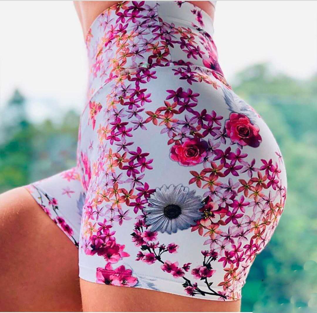 Quick-Drying Women's Yoga Flower Running Shorts