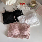 3D Rose Lace Camisole Crop Top