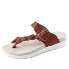 Flat Strap Sandals with Thong Design