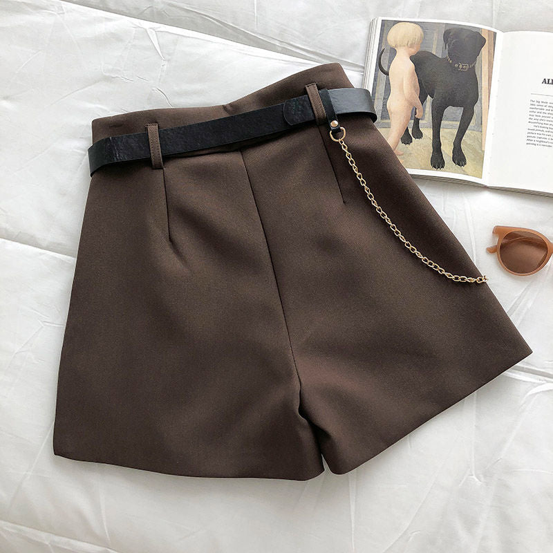 High-Waisted A-Line Wide-Leg Shorts for Women 2024