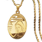 Mary Mother of God Pendant Necklace in Stainless Steel