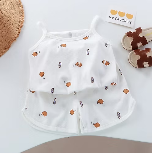 Girls Summer Clothes Sets New Baby Sleeveless Tops Shorts 2 Pieces Suit Girls