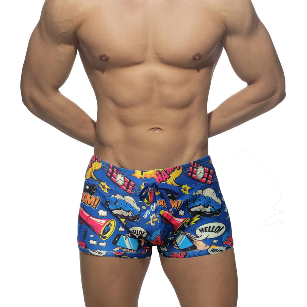 Men's Pop Art Comic Print Swim Trunks